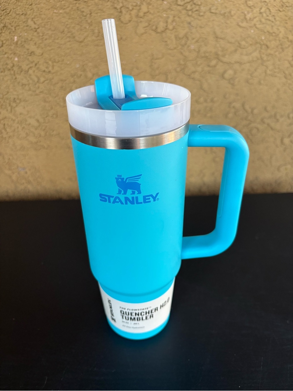 Stanley Turquoise Blue Travel Mug with Straw